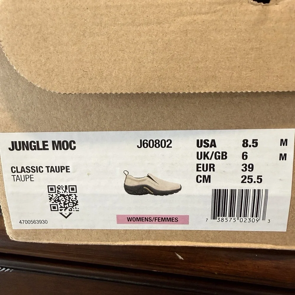 Merrell NEW Womens Jungle Moc Loafers Shoes Suede Taupe J60802 Sz 8.5 Slip On - Picture 3 of 7